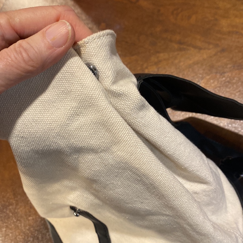 Deux Lux Demi Backpack Canvas Black Vegan Leather. - Picture 10 of 12